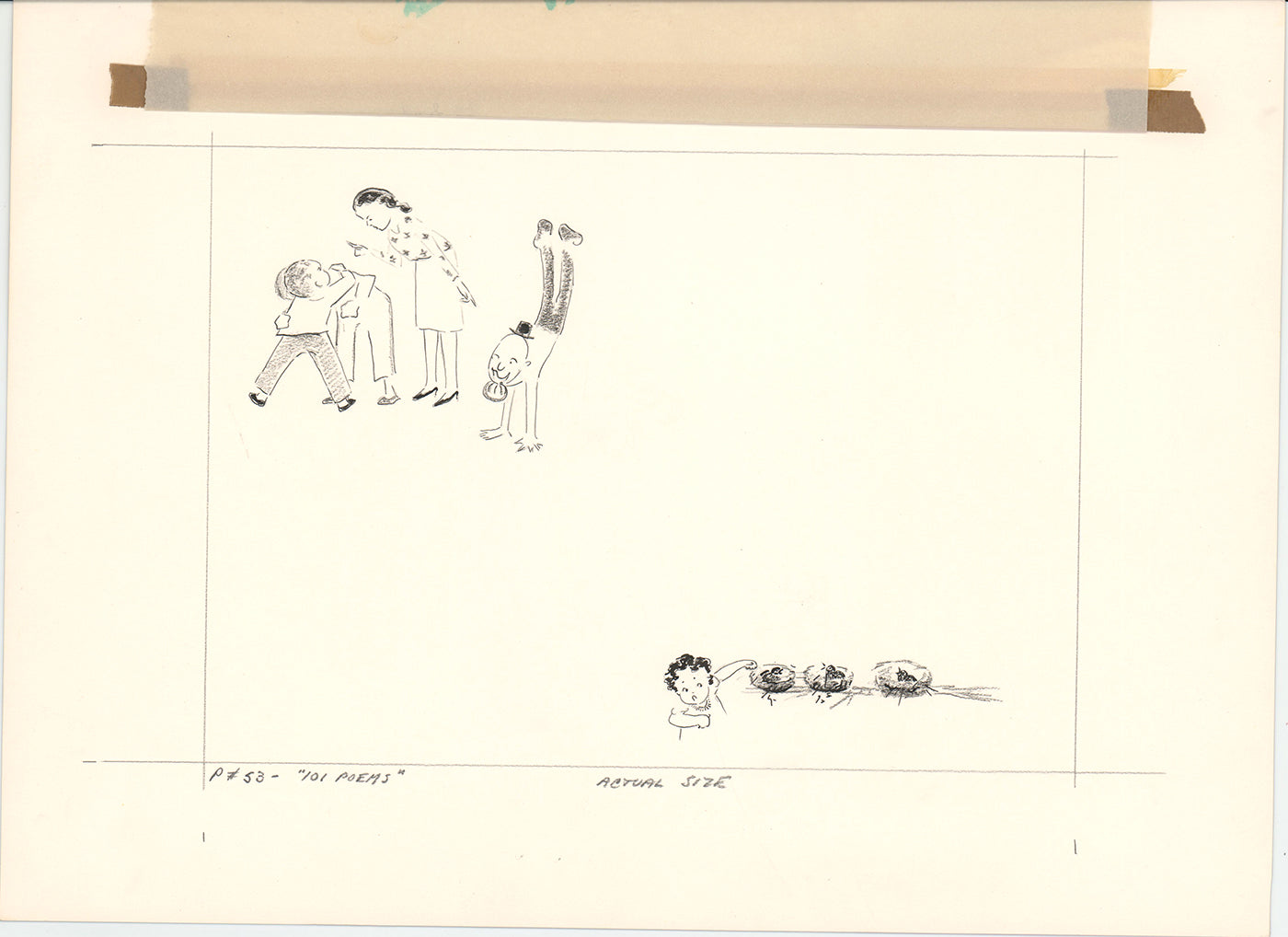 Illustration Book Page Original Drawing by Lowenheim c1978 Samuel Lowe T029