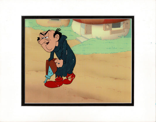 Smurfs Smurf PILOT Grouchy Production Animation Cel Hanna Barbera 1981 See Below P31
