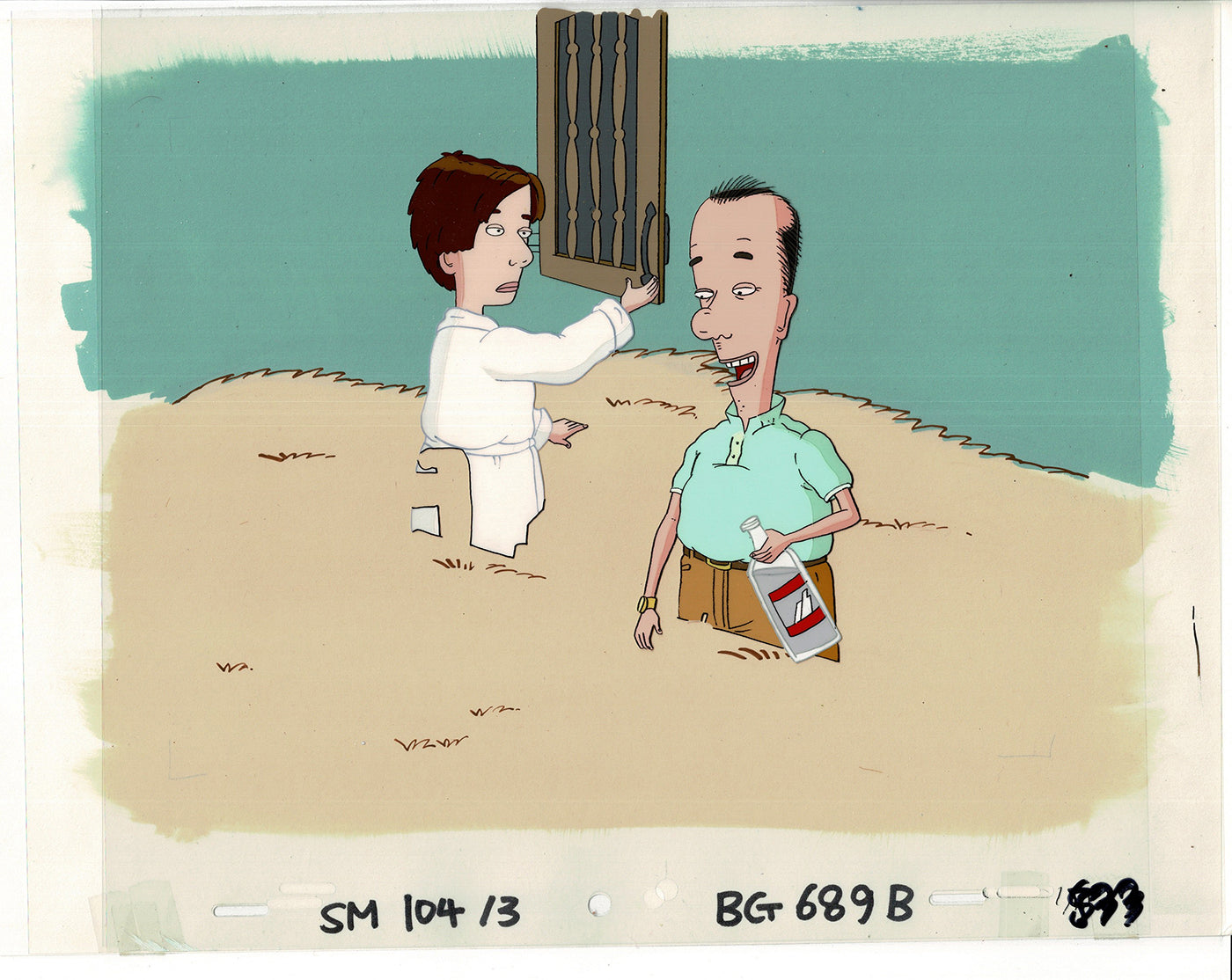 David Spade Production Cel and Drawing and OBG Background from Sammy Production TV Cartoon SNL Alum 2000 BB-32