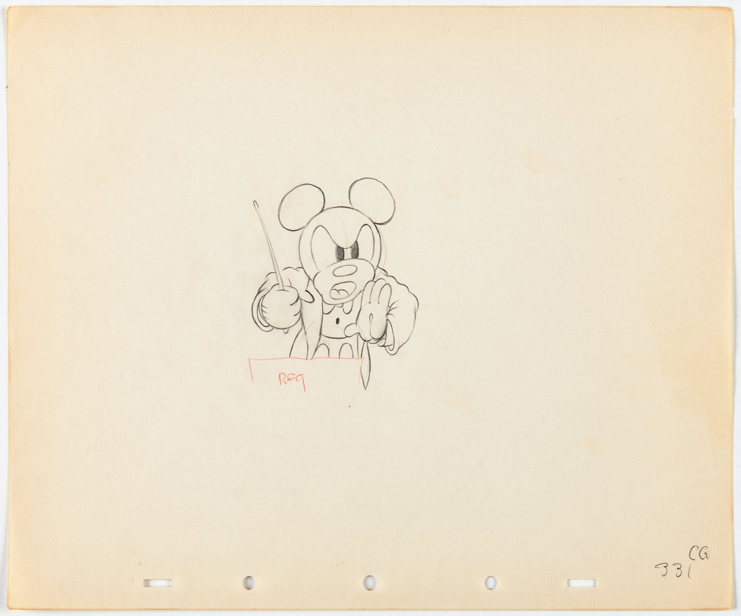 Mickey Mouse 1936 Original Production Animation Cel Drawing from Disney Mickey's Grand Opera 331