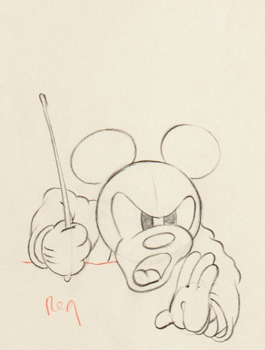 Mickey Mouse 1936 Original Production Animation Cel Drawing from Disney Mickey's Grand Opera 333