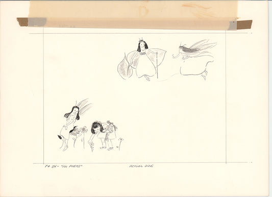 Illustration Book Page Original Drawing by Lowenheim c1978 Samuel Lowe T031