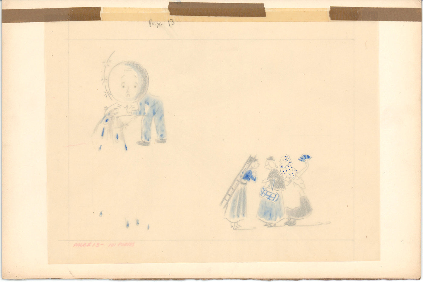 Illustration Book Page Original Drawing by Lowenheim c1978 Samuel Lowe H033