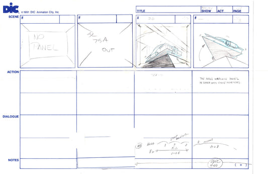 Sonic Underground Huge Hand-Drawn Production Storyboard 1999 from DIC Used to Make the Cartoon Pg 34