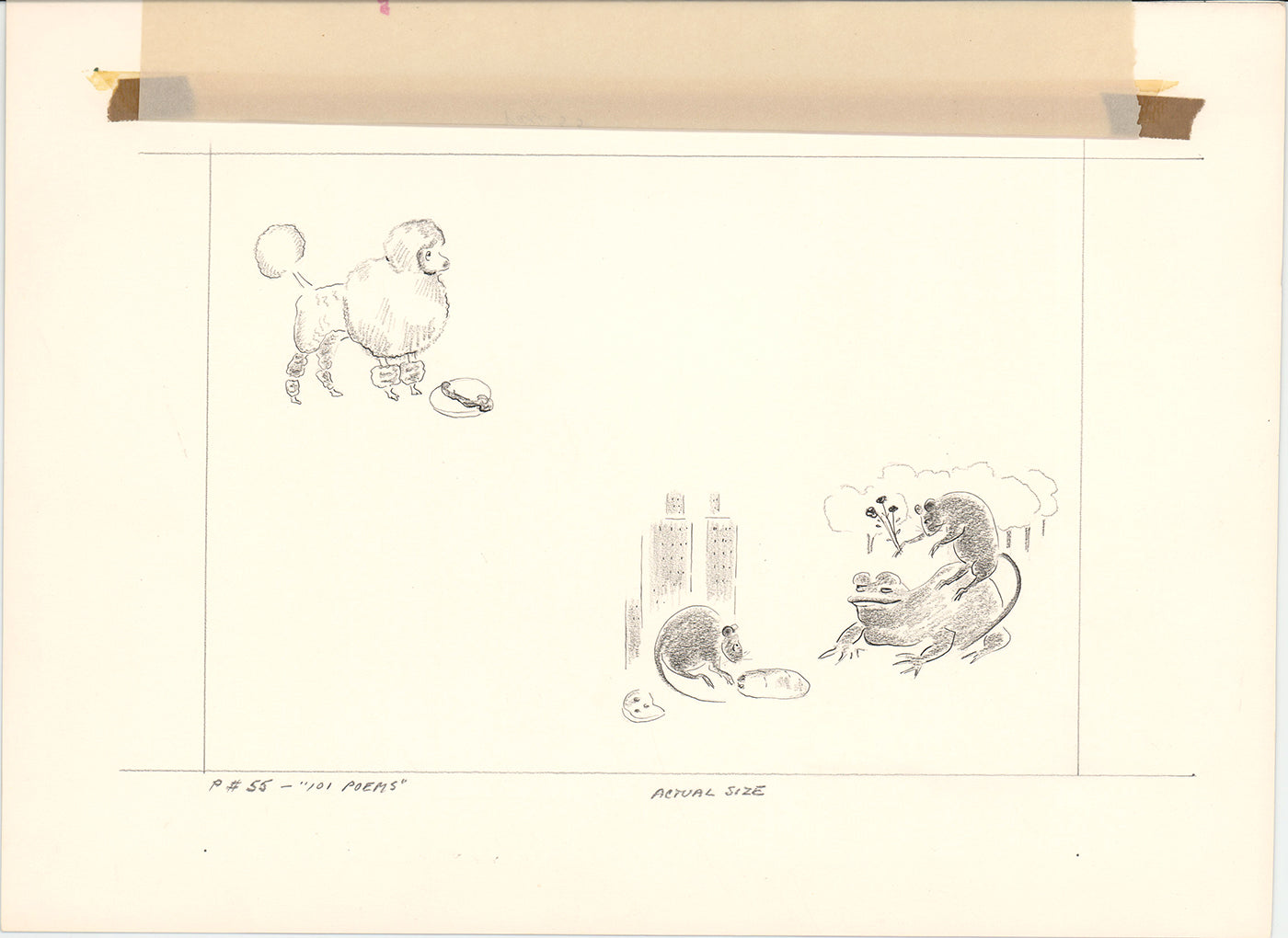 Illustration Book Page Original Drawing by Lowenheim c1978 Samuel Lowe T033