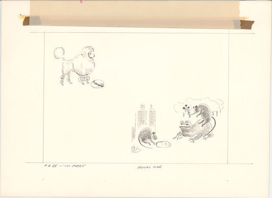 Illustration Book Page Original Drawing by Lowenheim c1978 Samuel Lowe T033