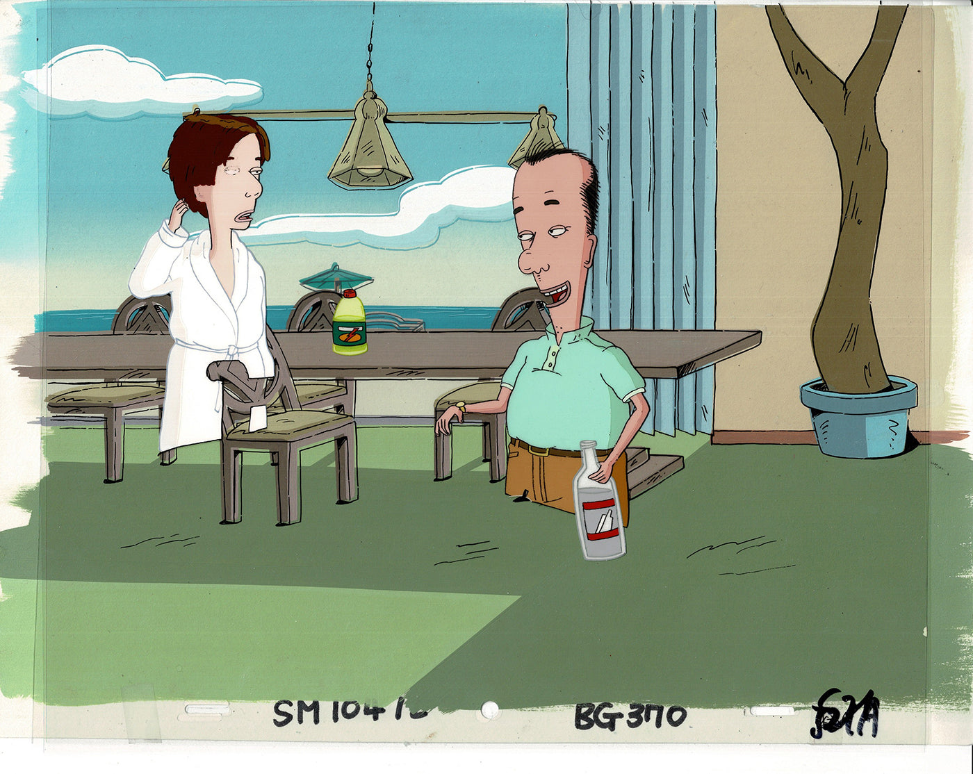 David Spade Production Cel and Drawing and OBG Background from Sammy Production TV Cartoon SNL Alum 2000 BB-35