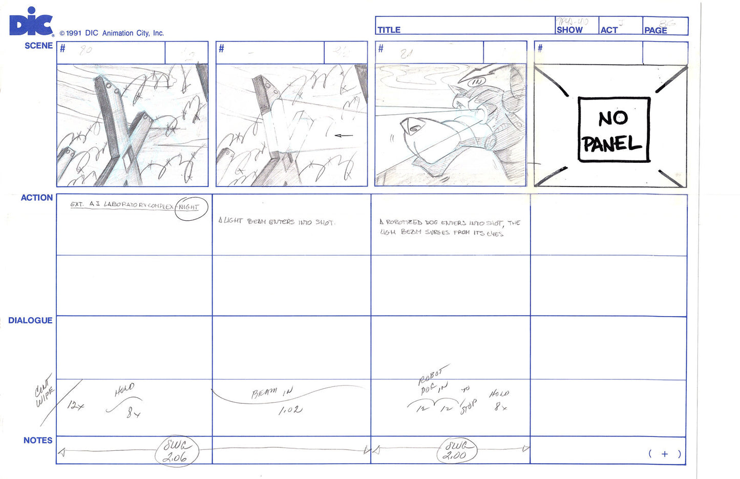 Sonic Underground Huge Hand-Drawn Production Storyboard 1999 from DIC Used to Make the Cartoon Pg 36