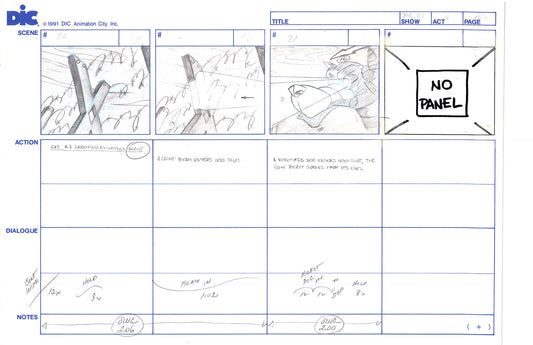 Sonic Underground Huge Hand-Drawn Production Storyboard 1999 from DIC Used to Make the Cartoon Pg 36