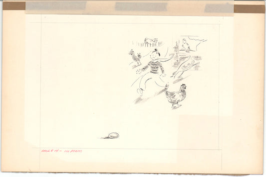 Illustration Book Page Original Drawing by Lowenheim c1978 Samuel Lowe H035