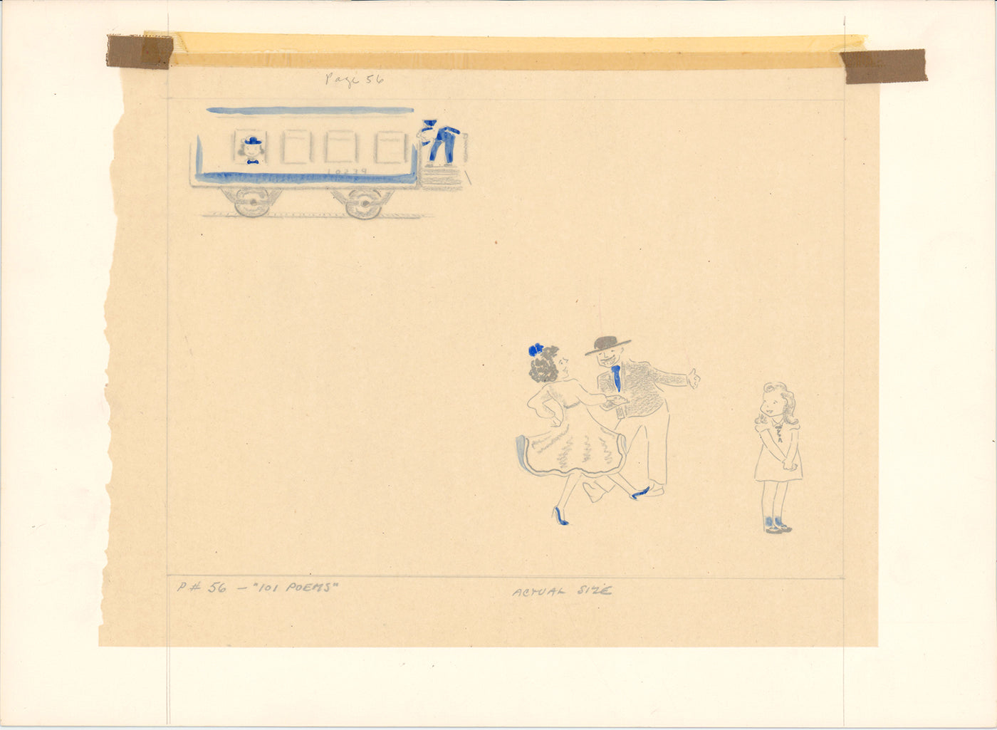 Illustration Book Page Original Drawing by Lowenheim c1978 Samuel Lowe T035