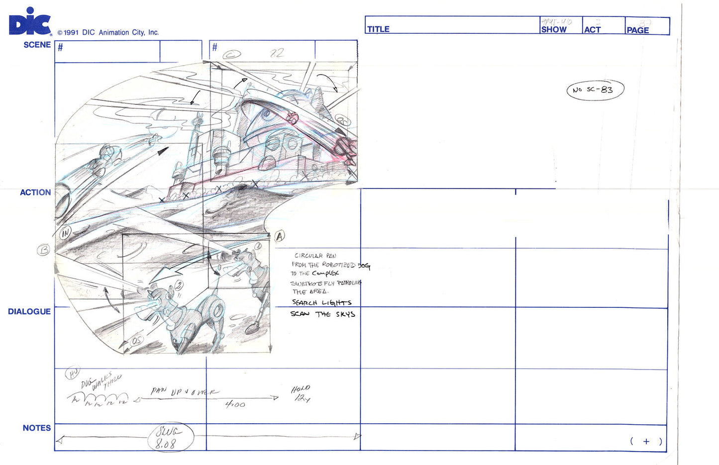 Sonic Underground Huge Hand-Drawn Production Storyboard 1999 from DIC Used to Make the Cartoon Pg 37