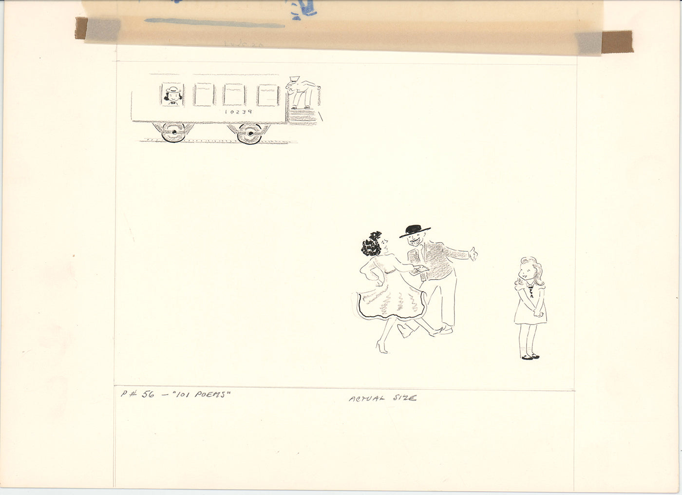 Illustration Book Page Original Drawing by Lowenheim c1978 Samuel Lowe T035