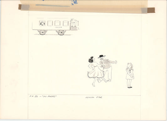 Illustration Book Page Original Drawing by Lowenheim c1978 Samuel Lowe T035