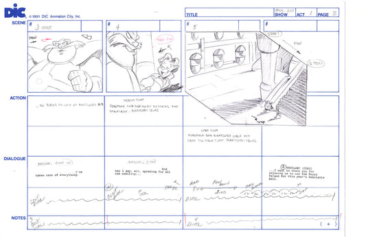 Sonic Underground Huge Hand-Drawn Production Storyboard 1999 from DIC Used to Make the Cartoon Pg 3