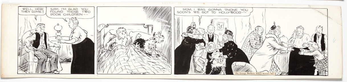 Cap Stubbs and Tippie Original Ink Daily Comic Strip Art Signed and Drawn by Edwina Dumm AM03
