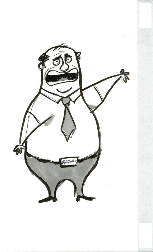 Cloudy with a Chance of Meatballs Production Character Drawing Mayor 2009