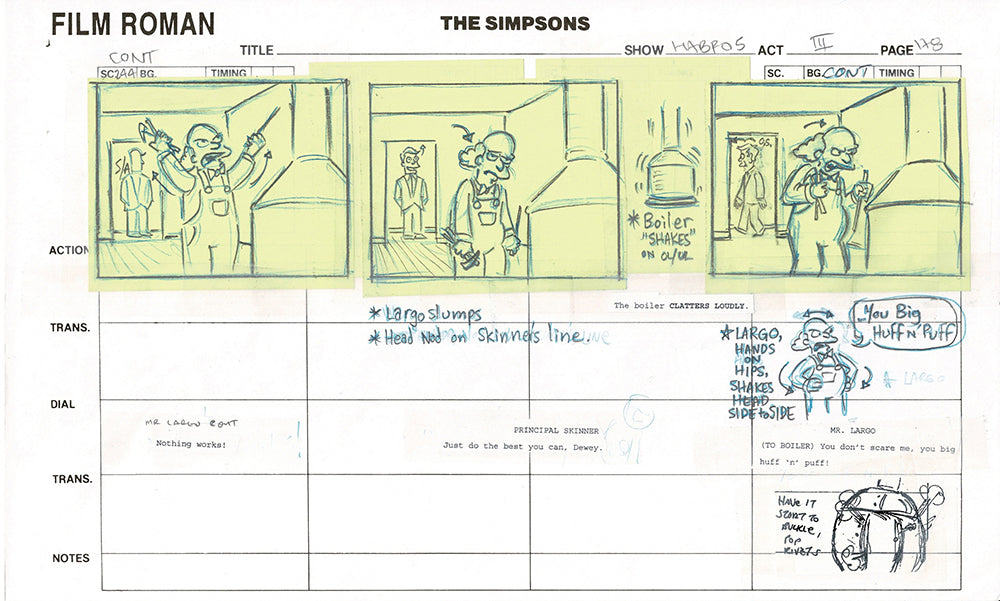 The Simpsons Original Production Animation Storyboard 2006 Fox 3