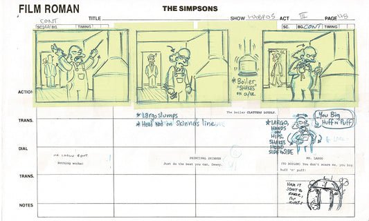 The Simpsons Original Production Animation Storyboard 2006 Fox 3