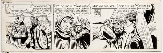 Terry and the Pirates Orig Ink Daily Comic Strip Art Wunder Signed 1971 T3