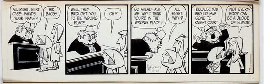Sir Bagby Rick Hackney and Bill Hackney Original Ink Daily Comic Strip Art Signed BB03