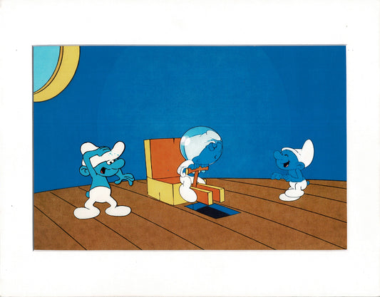Smurfs Smurf PILOT Grouchy Production Animation Cel Hanna Barbera 1981 See Below P3