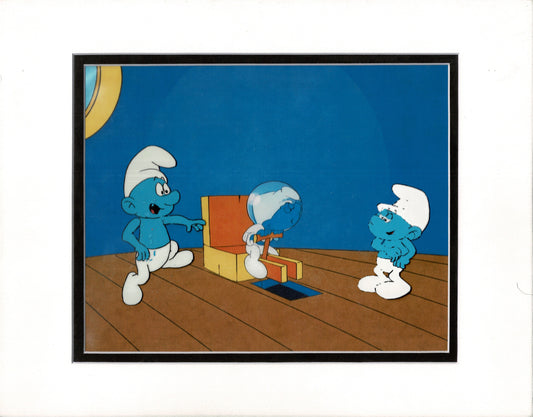 Smurfs Smurf PILOT Production Animation Cel Setup Hanna Barbera 1981 See Below P34