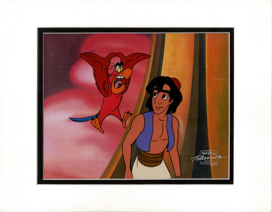 Aladdin and Iago Walt Disney Production Art Animation Cel and Drawings from 1994 Return of Jafar 3 C-A