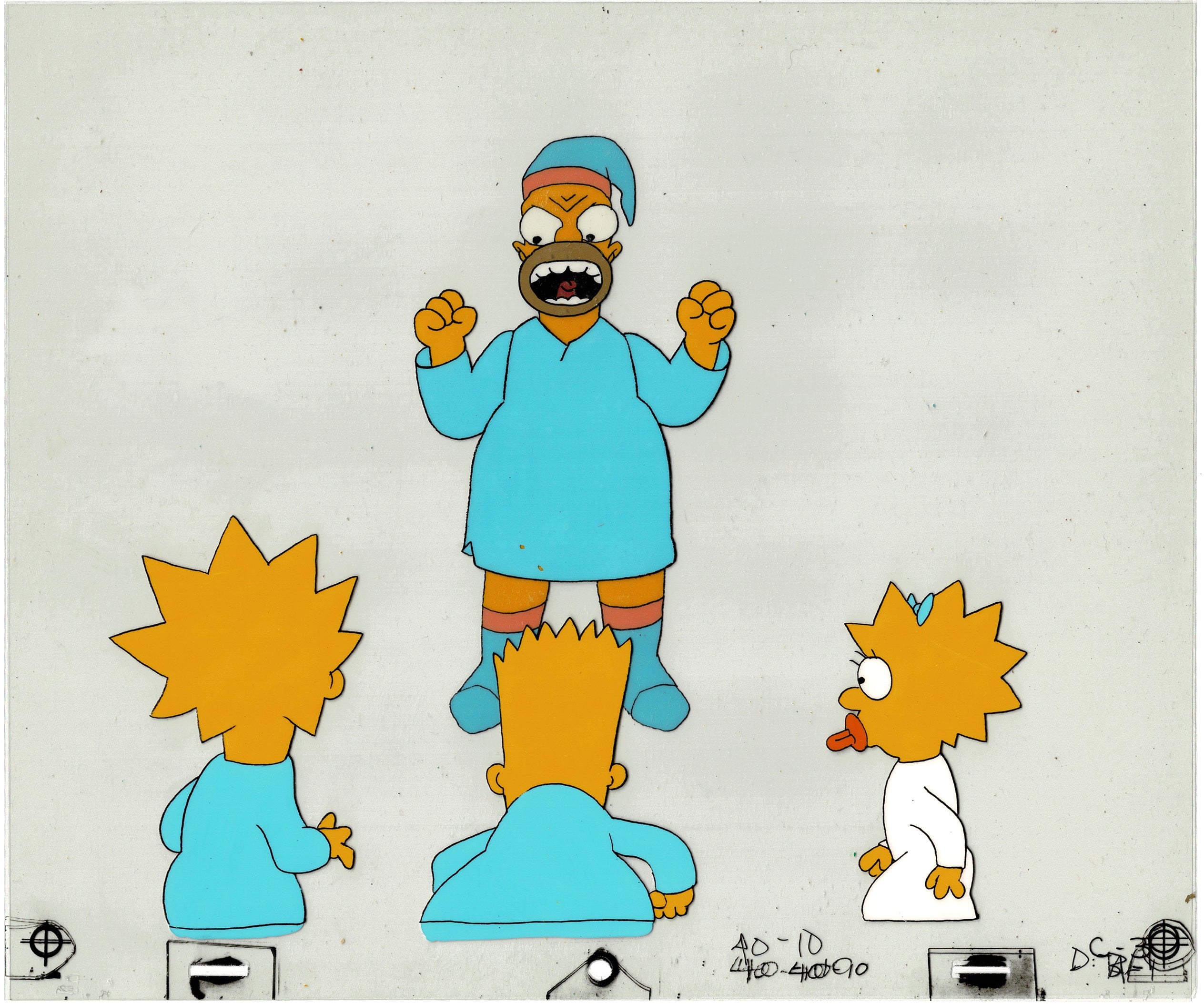 Simpsons Original Production Animation Cel Setup and Drawing - Homer ...