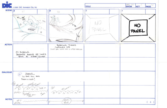 Sonic Underground Huge Hand-Drawn Production Storyboard 1999 from DIC Used to Make the Cartoon Pg 40