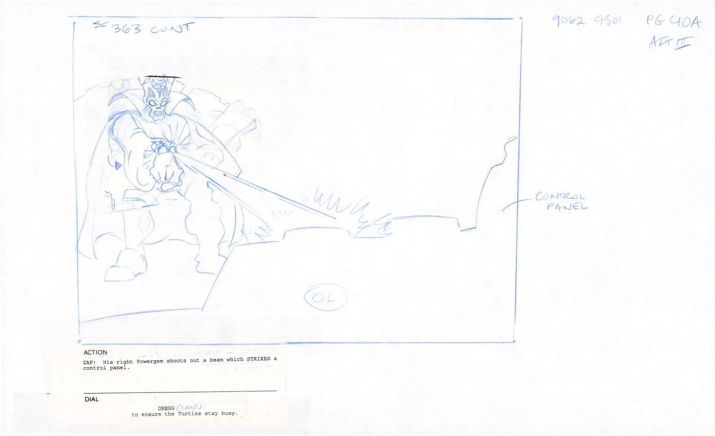 Teenage Mutant Ninja Turtles TMNT Original Production Animation Storyboard 1995 U3-40A