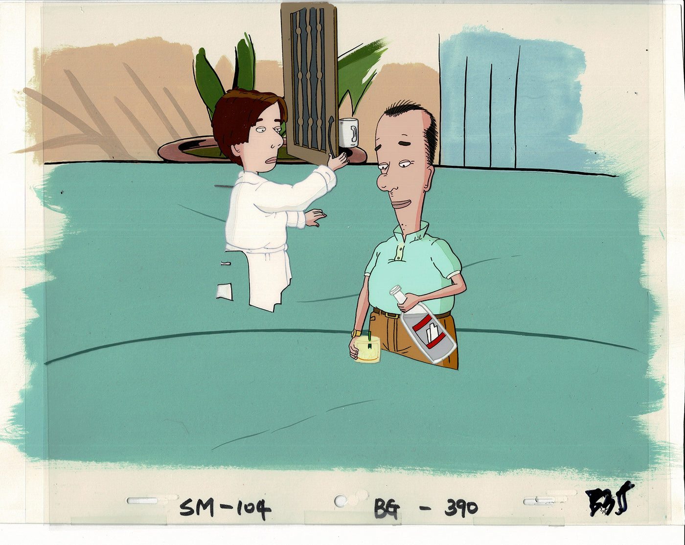 David Spade Production Cel and Drawing and OBG Background from Sammy Production TV Cartoon SNL Alum 2000 BB-40