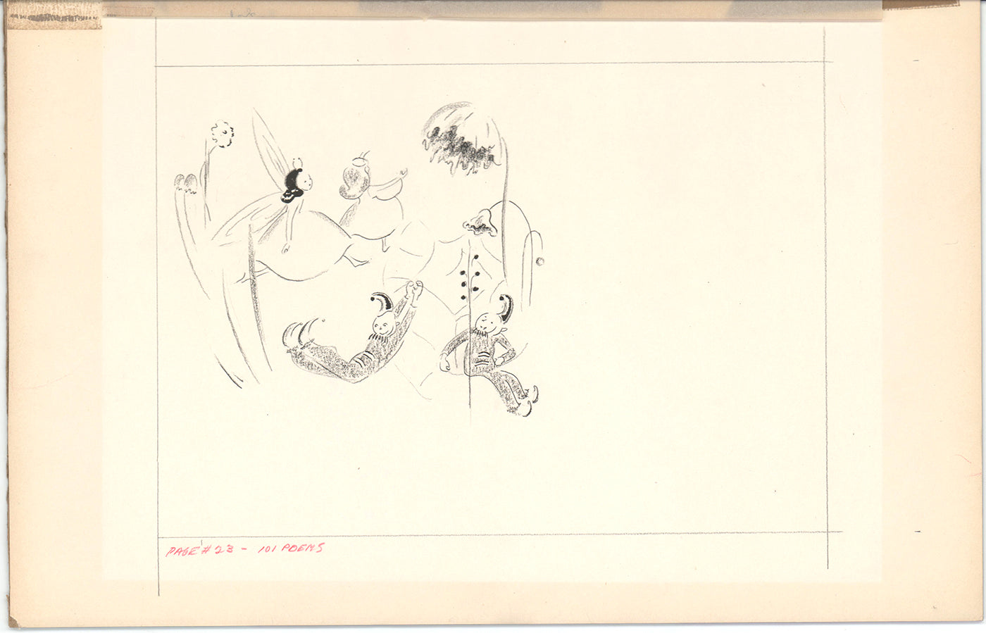 Illustration Book Page Original Drawing by Lowenheim c1978 Samuel Lowe H039