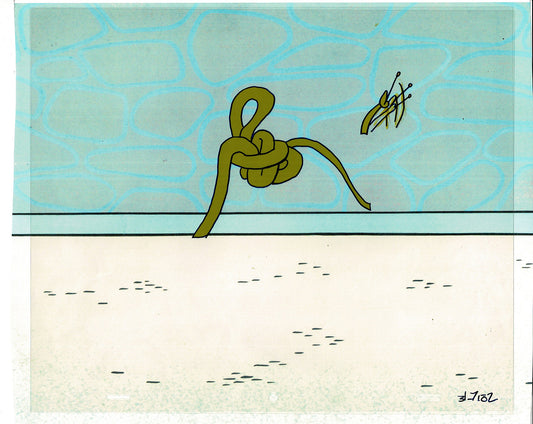 Sesame Street Cel and Drawing Detective Snake Production Cartoon The Coil Case Ivanick 1989 A-41