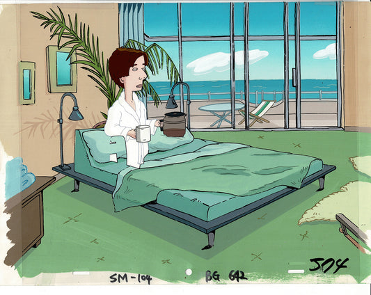 David Spade Production Cel and Drawing and OBG Background from Sammy Production TV Cartoon SNL Alum 2000 BB-41