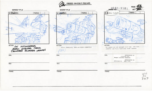 Teenage Mutant Ninja Turtles TMNT Original Production Animation Storyboard 1995 U3-42