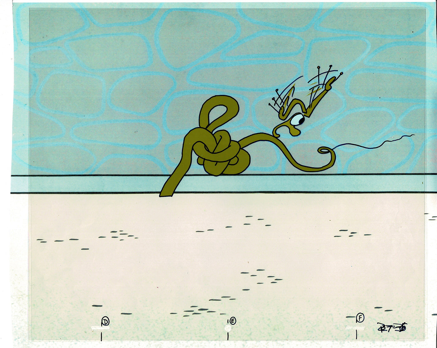 Sesame Street Cel and Drawing Detective Snake Production Cartoon The Coil Case Ivanick 1989 A-42
