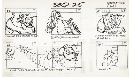 Treasure Island Storyboard Art Cartoon 2 Pages Stevenson Filmation WB 1973 C-43