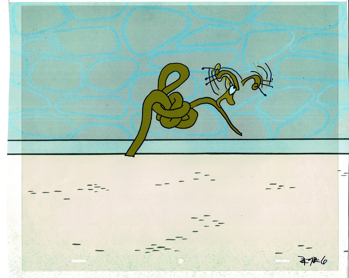 Sesame Street Cel and Drawing Detective Snake Production Cartoon The Coil Case Ivanick 1989 A-43