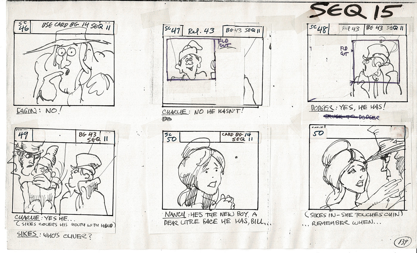 Treasure Island Storyboard Art Cartoon 2 Pages Stevenson Filmation WB 1973 B-43