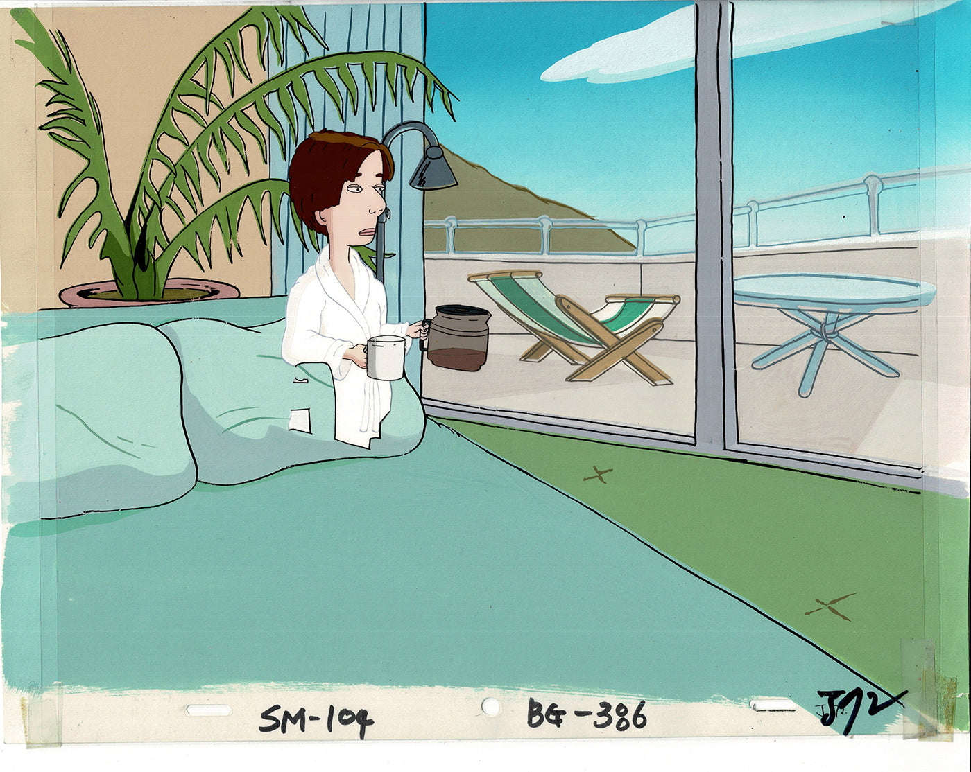 David Spade Production Cel and Drawing and OBG Background from Sammy Production TV Cartoon SNL Alum 2000 BB-44