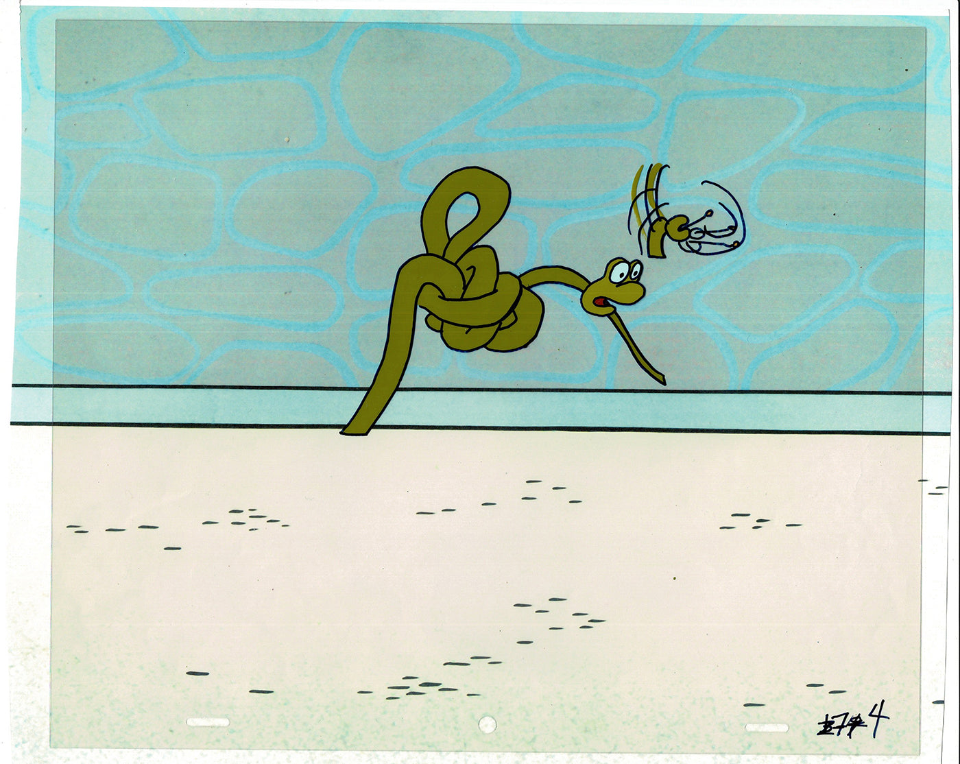 Sesame Street Cel and Drawing Detective Snake Production Cartoon The Coil Case Ivanick 1989 A-44