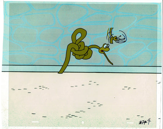 Sesame Street Cel and Drawing Detective Snake Production Cartoon The Coil Case Ivanick 1989 A-44