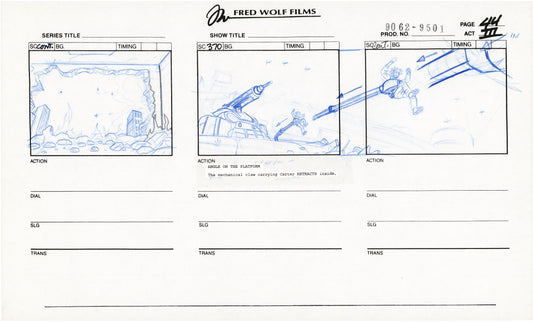 Teenage Mutant Ninja Turtles TMNT Original Production Animation Storyboard 1995 U3-44