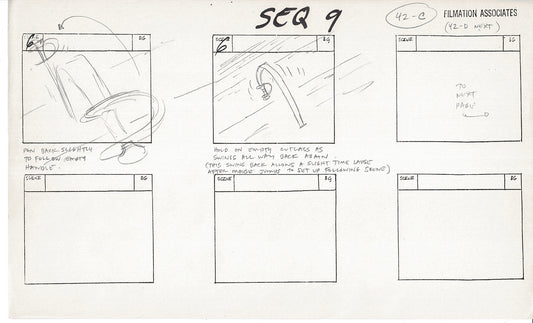 Treasure Island Storyboard Art Cartoon 2 Pages Stevenson Filmation WB 1973 A-45