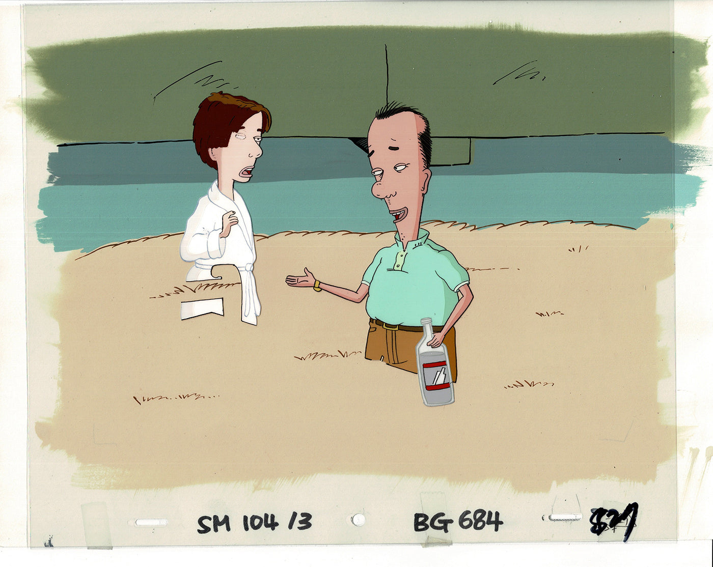 David Spade Production Cel and Drawing and OBG Background from Sammy Production TV Cartoon SNL Alum 2000 BB-45