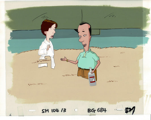 David Spade Production Cel and Drawing and OBG Background from Sammy Production TV Cartoon SNL Alum 2000 BB-45