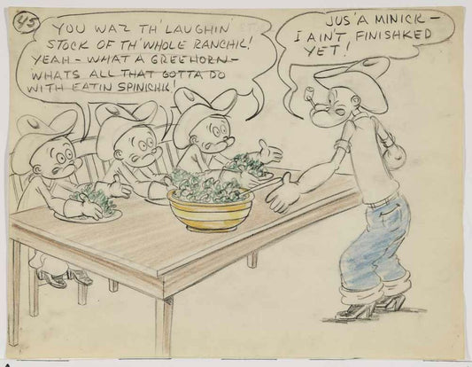 Popeye 1952 Original Animation Production Storyboard from Famous Studios 45