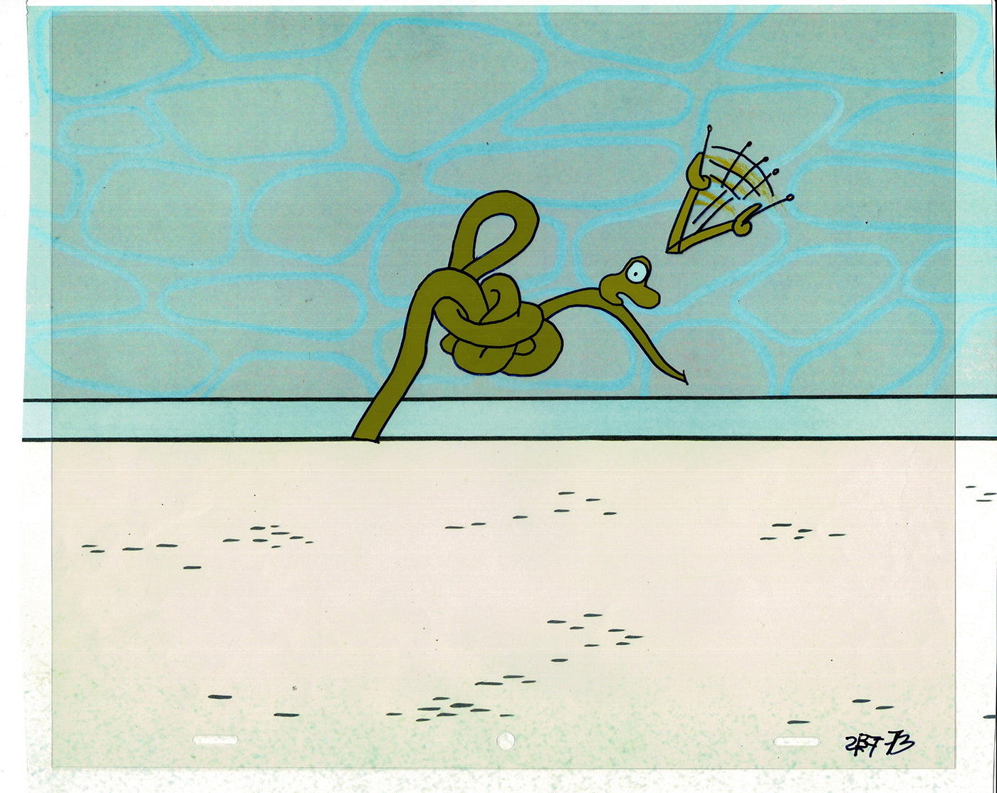 Sesame Street Cel and Drawing Detective Snake Production Cartoon The Coil Case Ivanick 1989 A-45