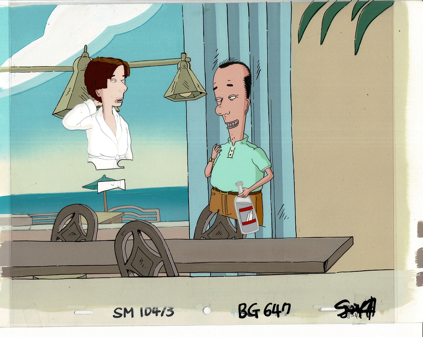 David Spade Production Cel and Drawing and OBG Background from Sammy Production TV Cartoon SNL Alum 2000 BB-46